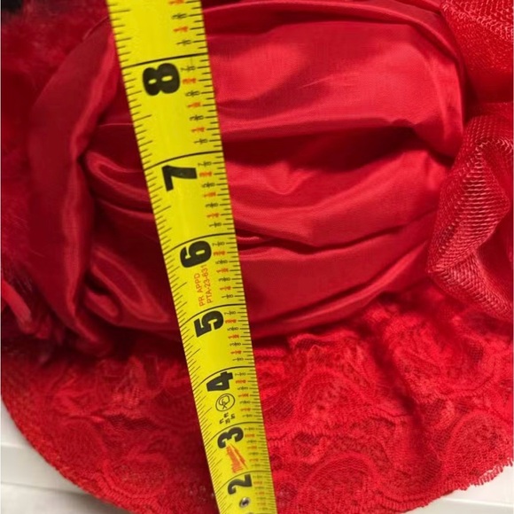 Chic Red Feathered Women's Hat - Picture 9 of 10